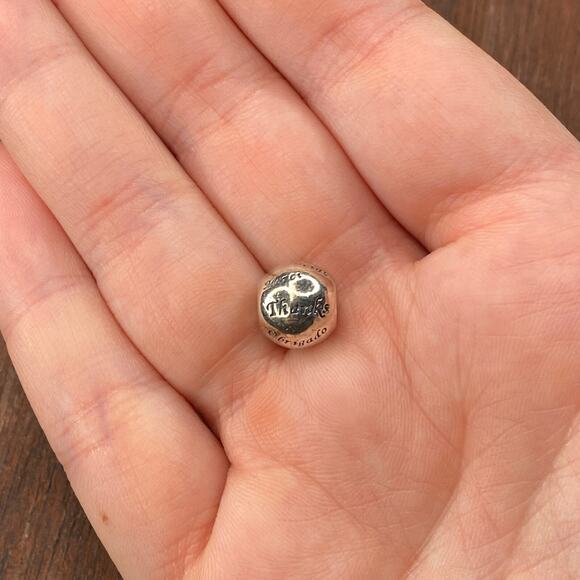 Pandora Sterling Silver Retired Many Thanks Bead Charm 791276 - Picture 1 of 4